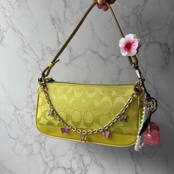 Yellow Coach Demi Shoulder Bag Shoulder Bag - Picture 1 of 9